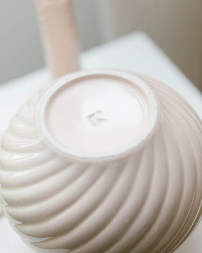 Bougeoir et vase vintage en céramique design milieu du siècle années 1970 lot de 2