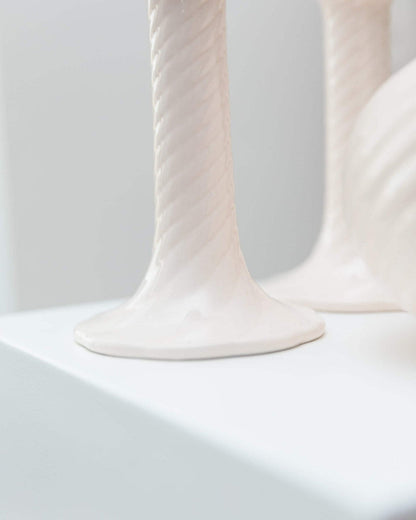 Bougeoir et vase vintage en céramique design milieu du siècle années 1970 lot de 2