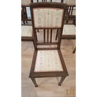 Lot de 2 chaises de salle à manger vintage en chêne avec rembourrage d'origine de style italien