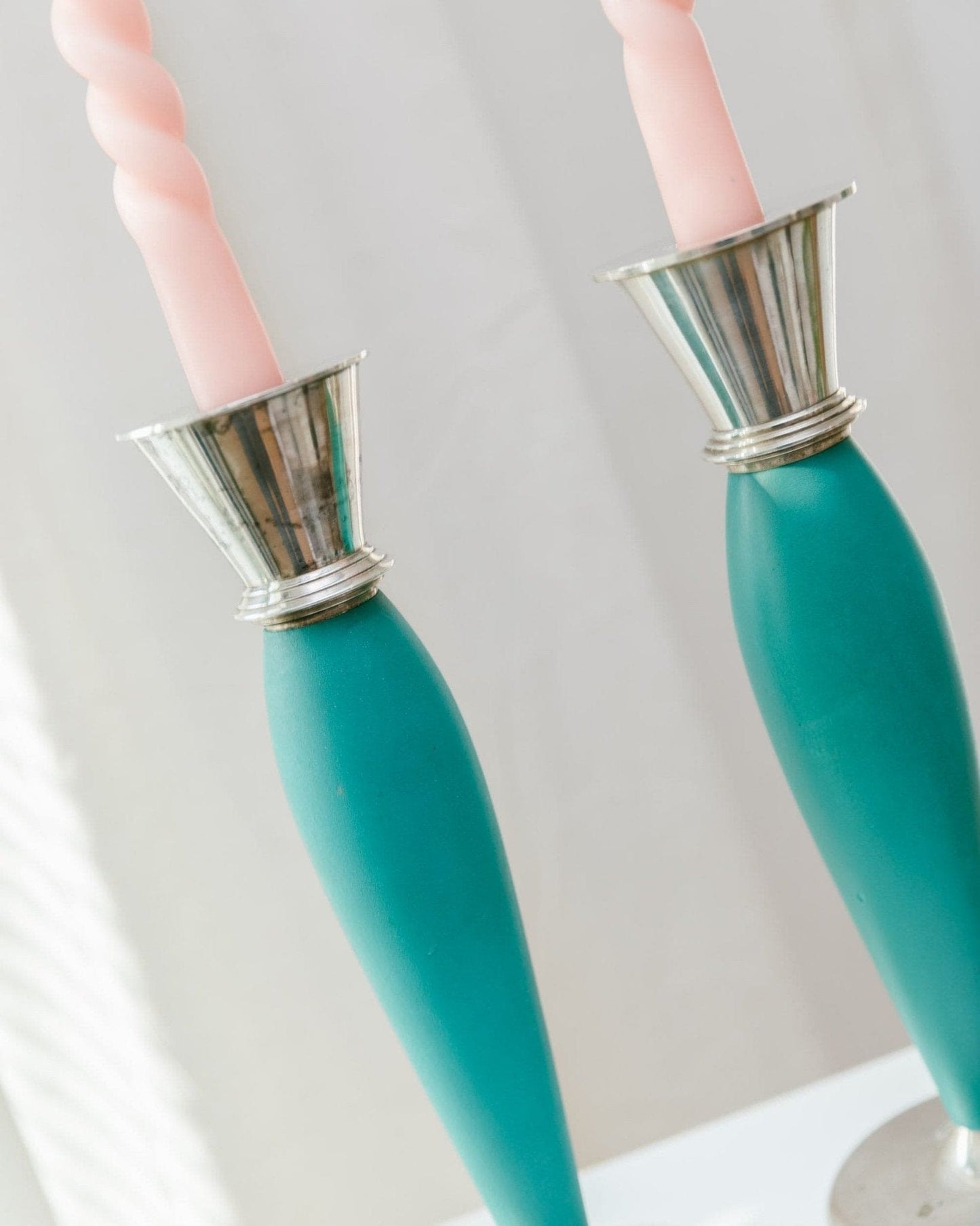 Bougeoir vintage postmoderne rétro style Memphis 2000, lot de 2