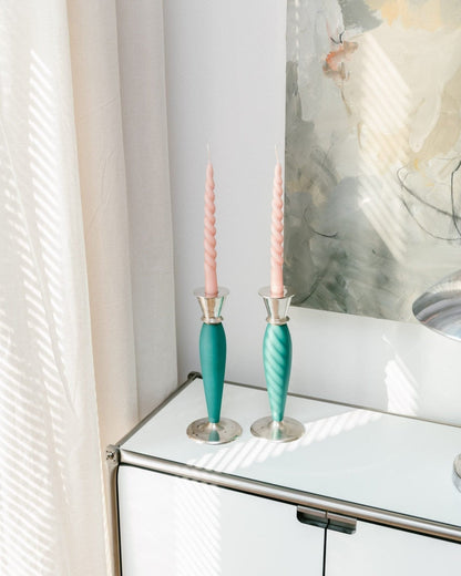 Bougeoir vintage postmoderne rétro style Memphis 2000, lot de 2