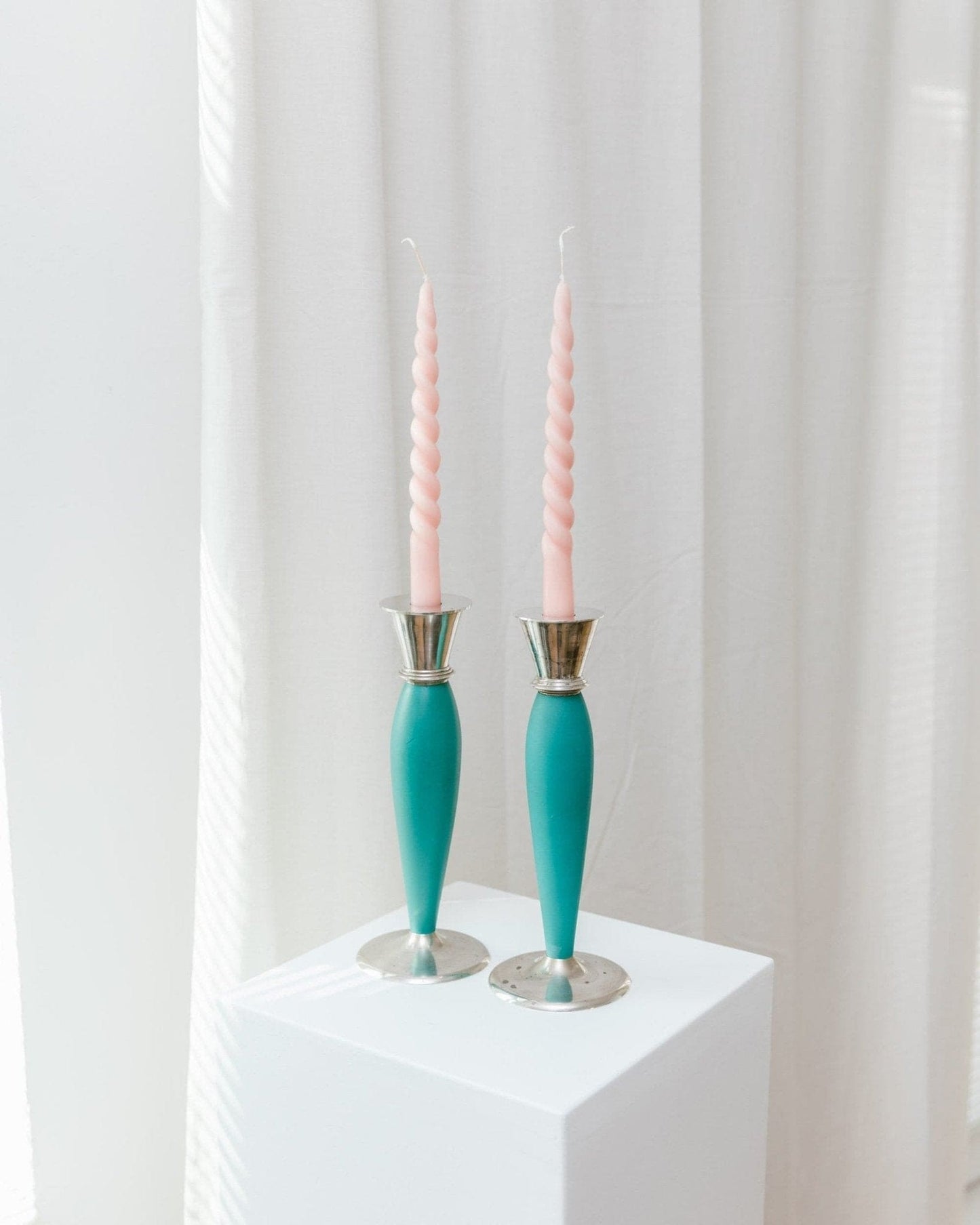 Bougeoir vintage postmoderne rétro style Memphis 2000, lot de 2