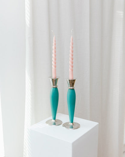 Bougeoir vintage postmoderne rétro style Memphis 2000, lot de 2