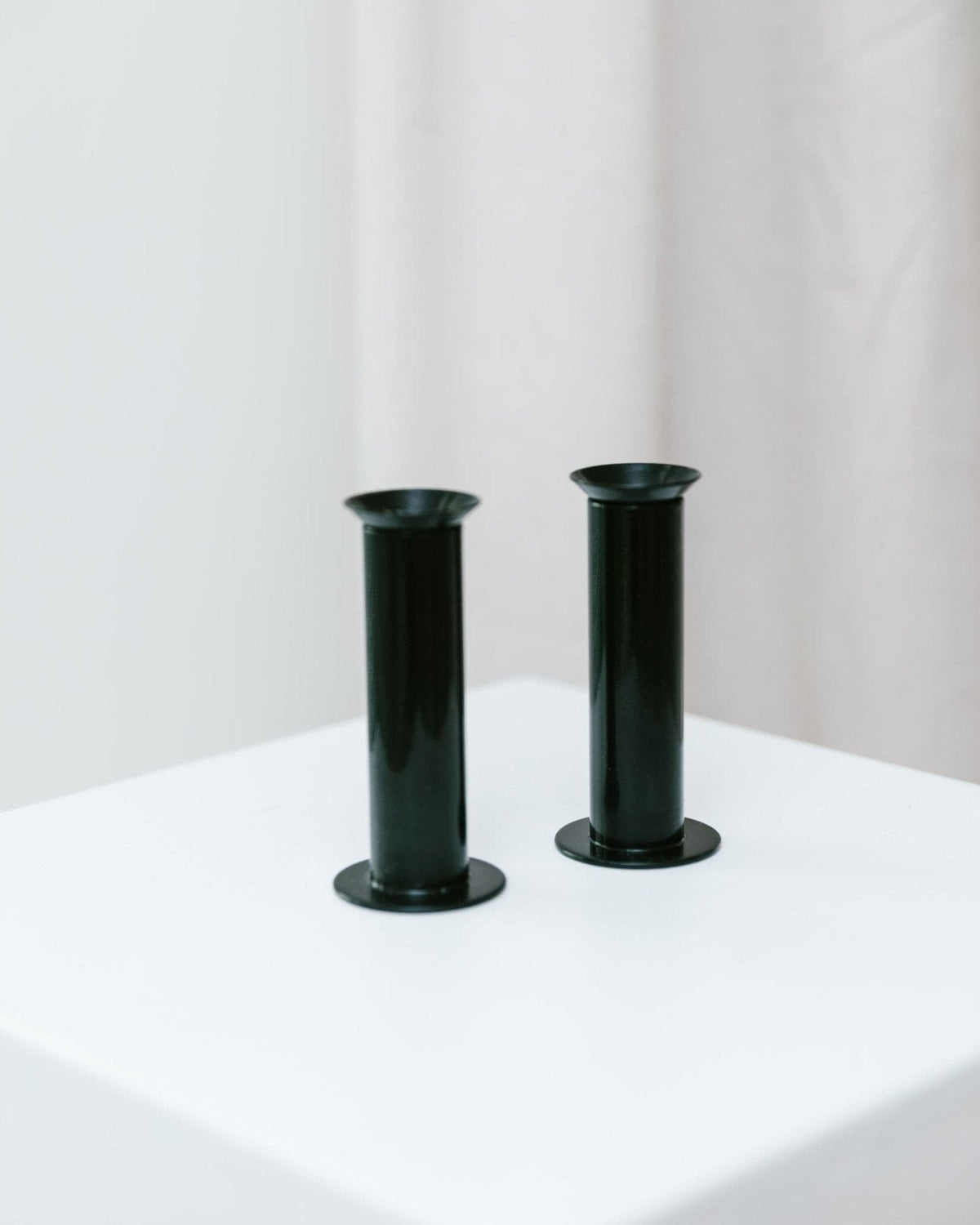 Bougeoirs vintage Ikea Postmodern Memphis style métal années 80 lot de 2