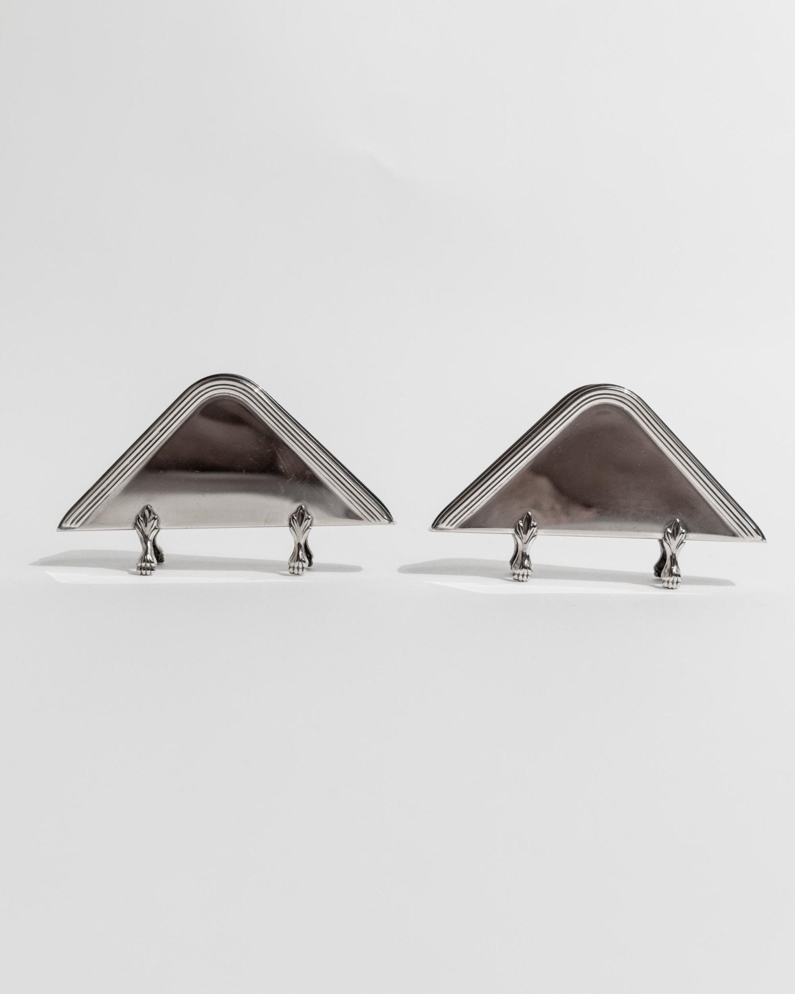Vintage Serviettenhalter Set von 2 Triangular von Olri für Olri mit kleinen Pfotenfüßen