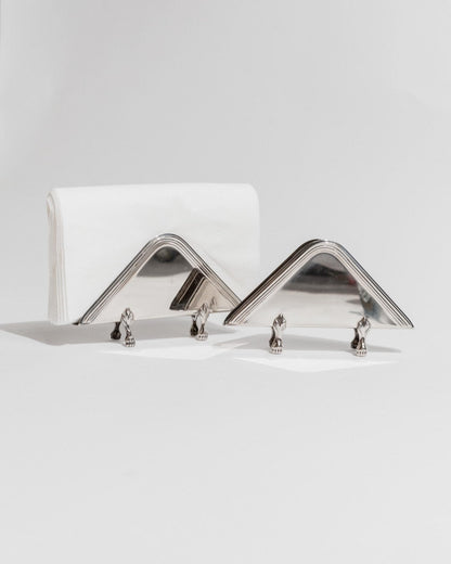 Vintage Serviettenhalter Set von 2 Triangular von Olri für Olri mit kleinen Pfotenfüßen