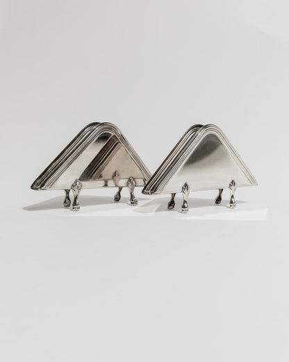 Vintage Serviettenhalter Set von 2 Triangular von Olri für Olri mit kleinen Pfotenfüßen