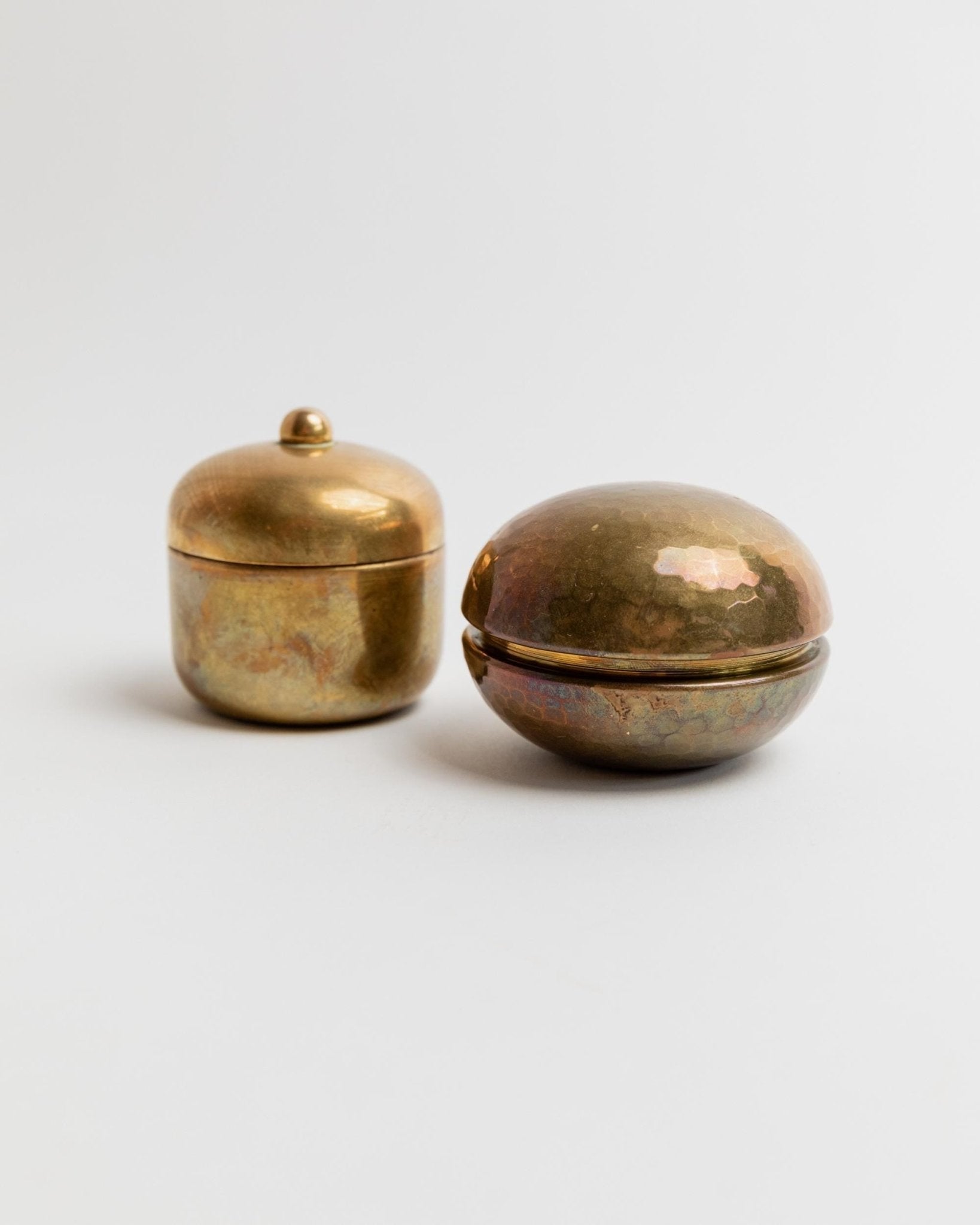 Set von 2 Vintage Dosen aus Messing von Zanetti und Bora's, Italien 1950er