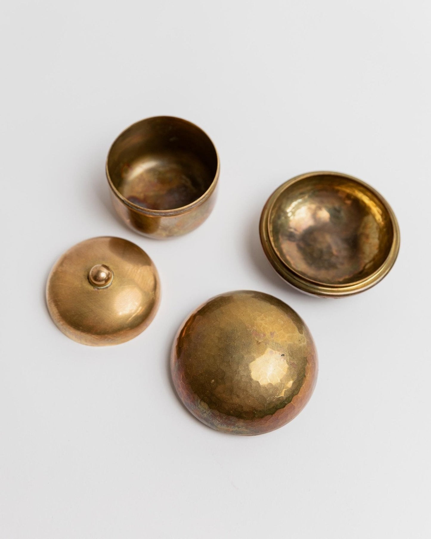 Set von 2 Vintage Dosen aus Messing von Zanetti und Bora's, Italien 1950er