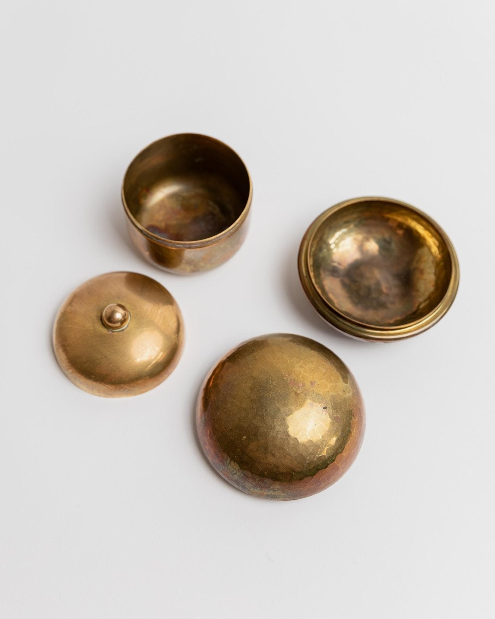 Set von 2 Vintage Dosen aus Messing von Zanetti und Bora's, Italien 1950er