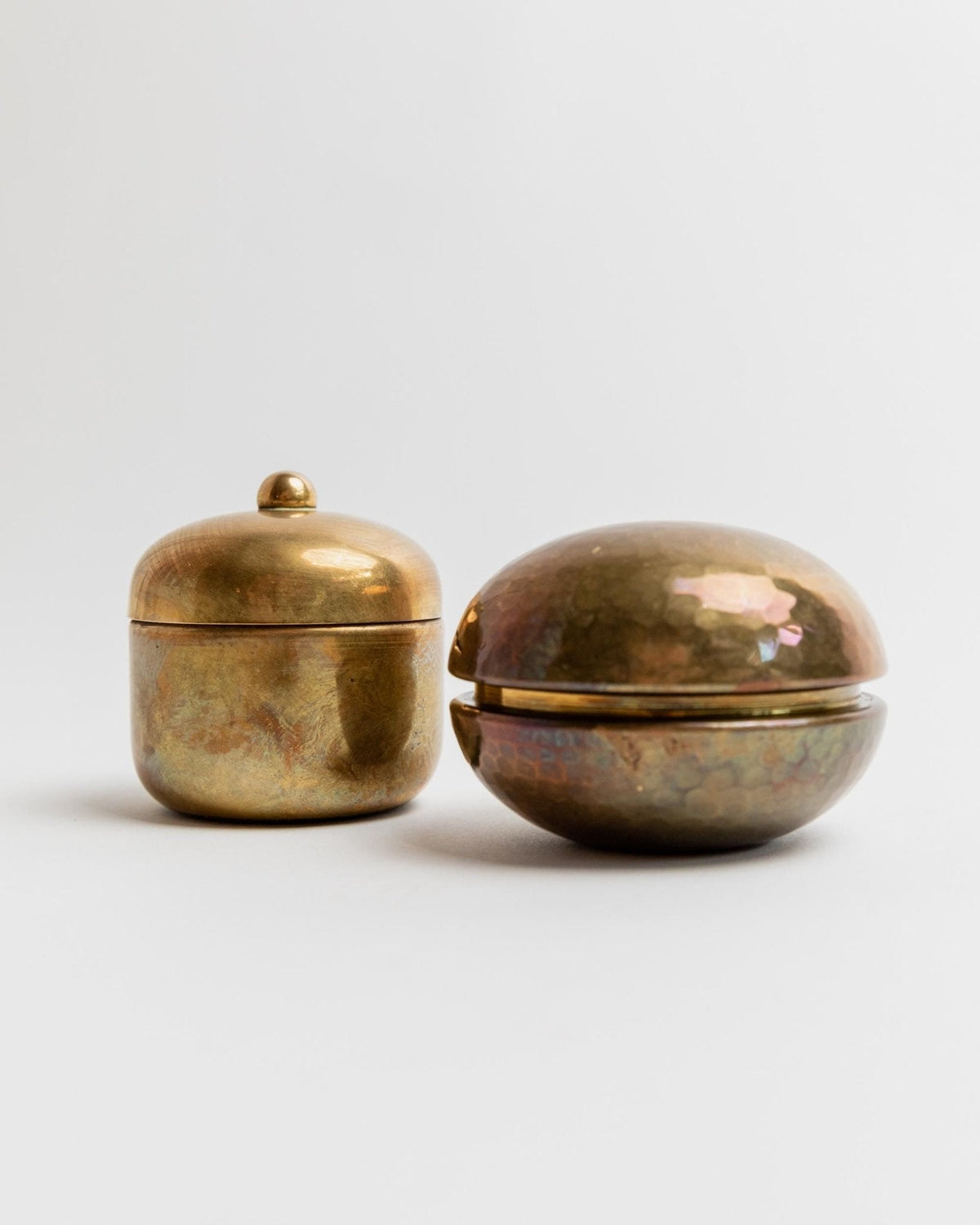 Set von 2 Vintage Dosen aus Messing von Zanetti und Bora's, Italien 1950er