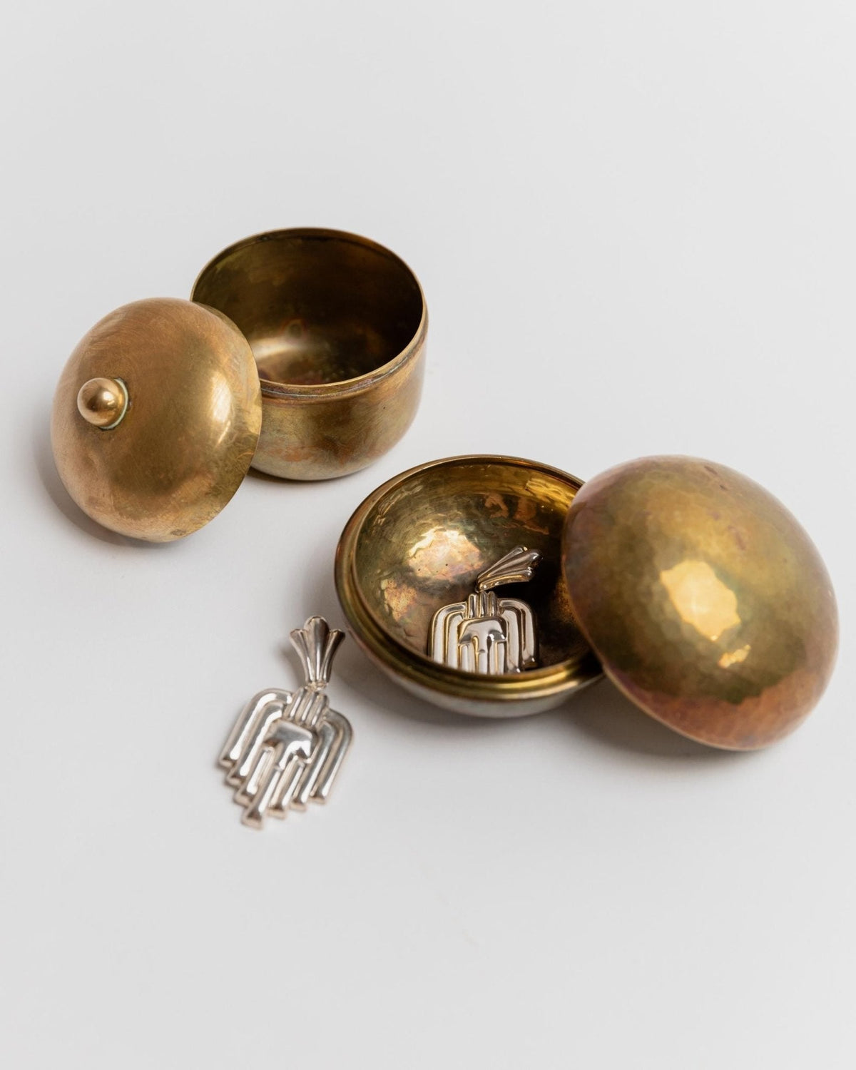 Set von 2 Vintage Dosen aus Messing von Zanetti und Bora's, Italien 1950er