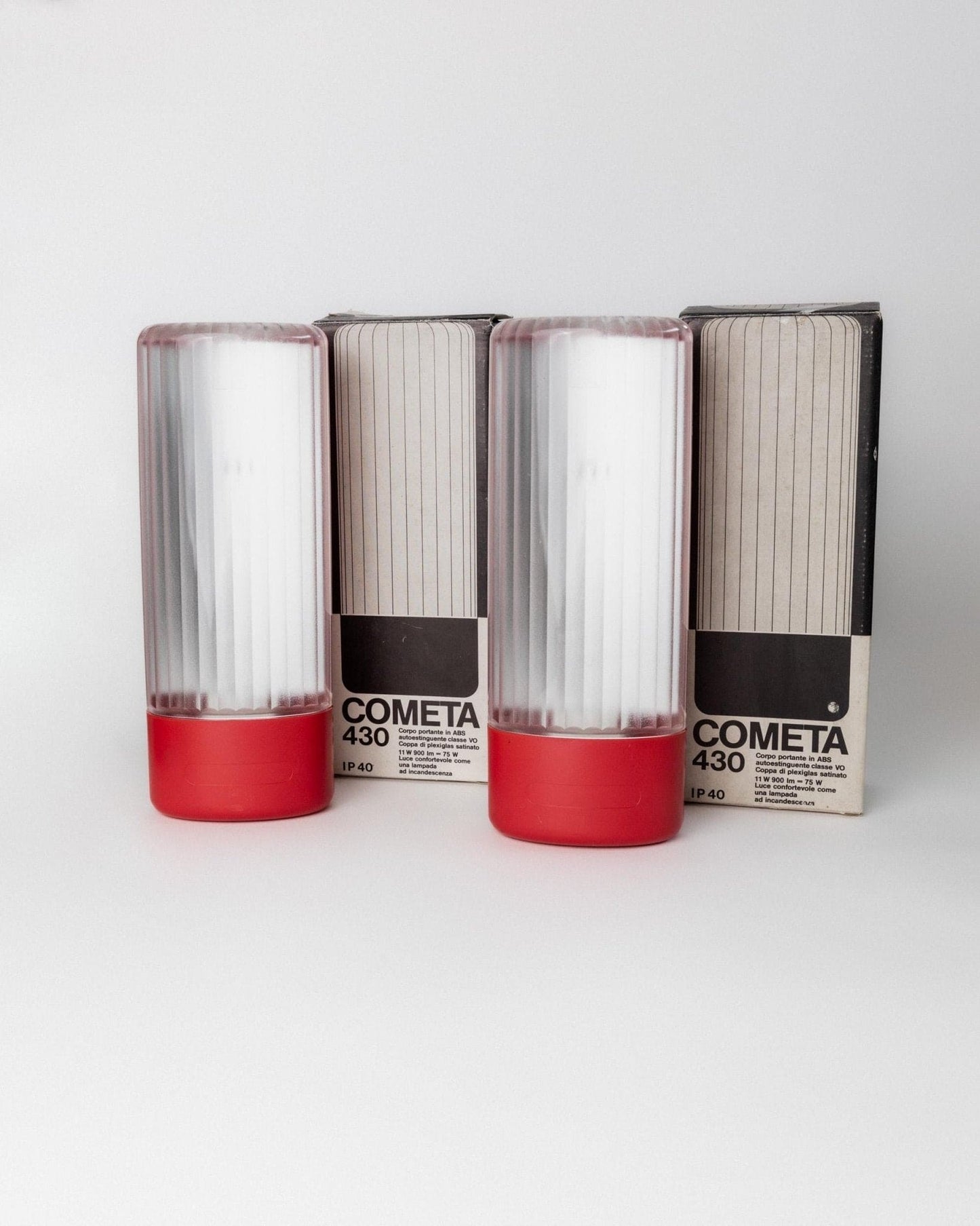 Vintage Wandleuchte Cometa 430 von Disano Italien Rot Set von 2