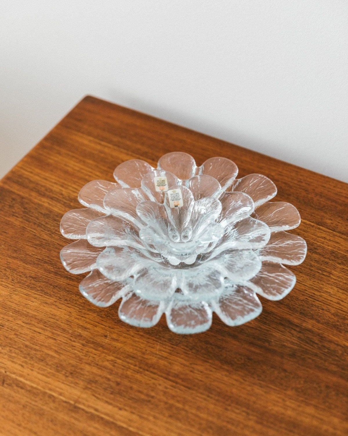 Bol vintage Holmegaard n° 388 en cristal, design du milieu du siècle, lot de 3