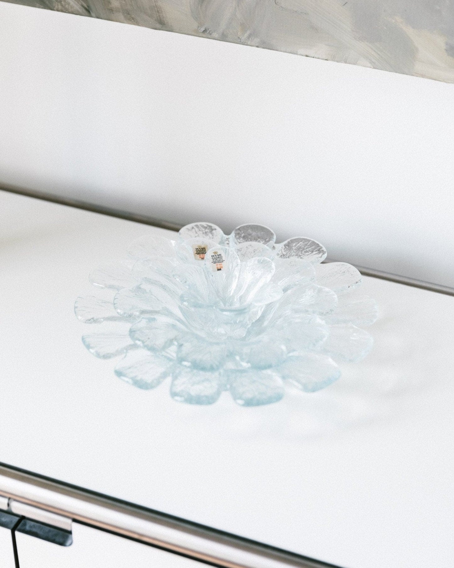 Vintage Holmegaard Schale Nr. 388 Kristallglas Mid Century Design Set von 3