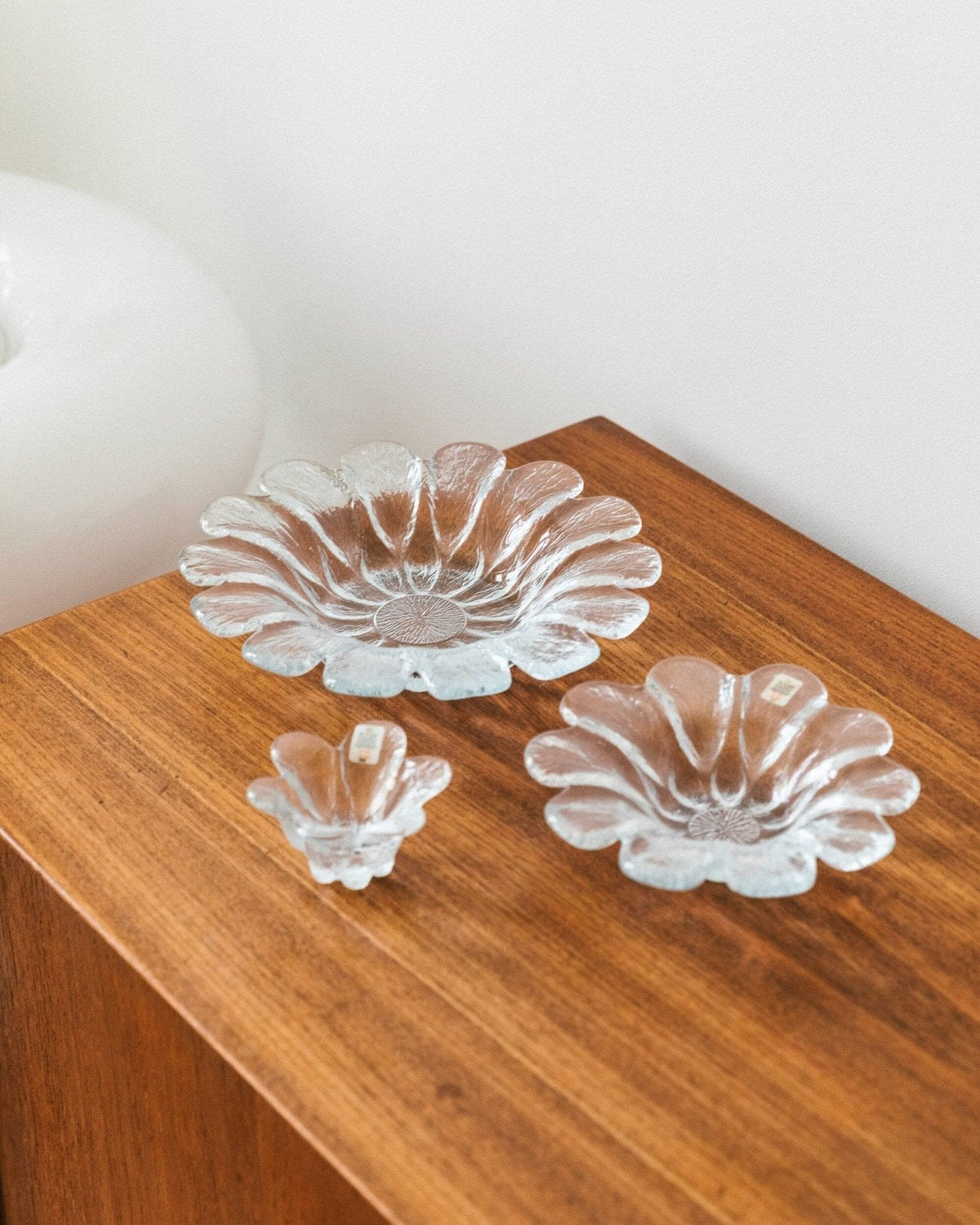 Bol vintage Holmegaard n° 388 en cristal, design du milieu du siècle, lot de 3