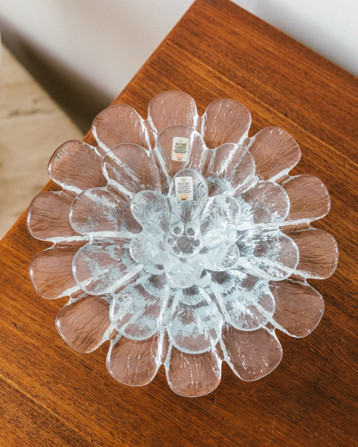 Bol vintage Holmegaard n° 388 en cristal, design du milieu du siècle, lot de 3