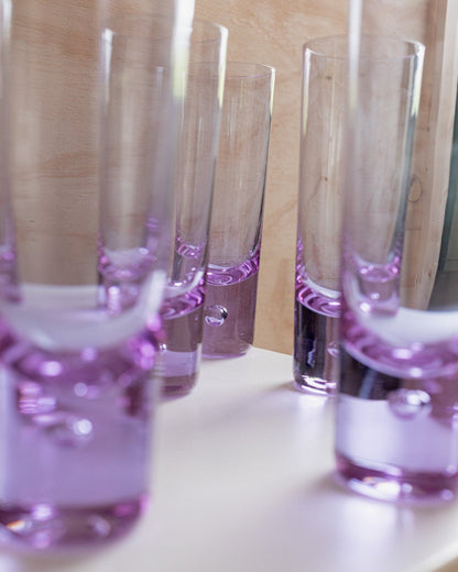 Vintage Trinkglas Alexandrite Set von 6 von Murano lila
