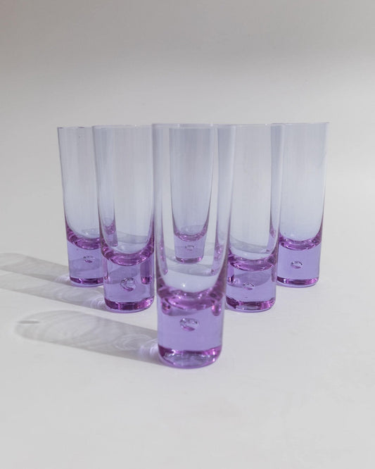 Vintage Trinkglas Alexandrite Set von 6 von Murano lila