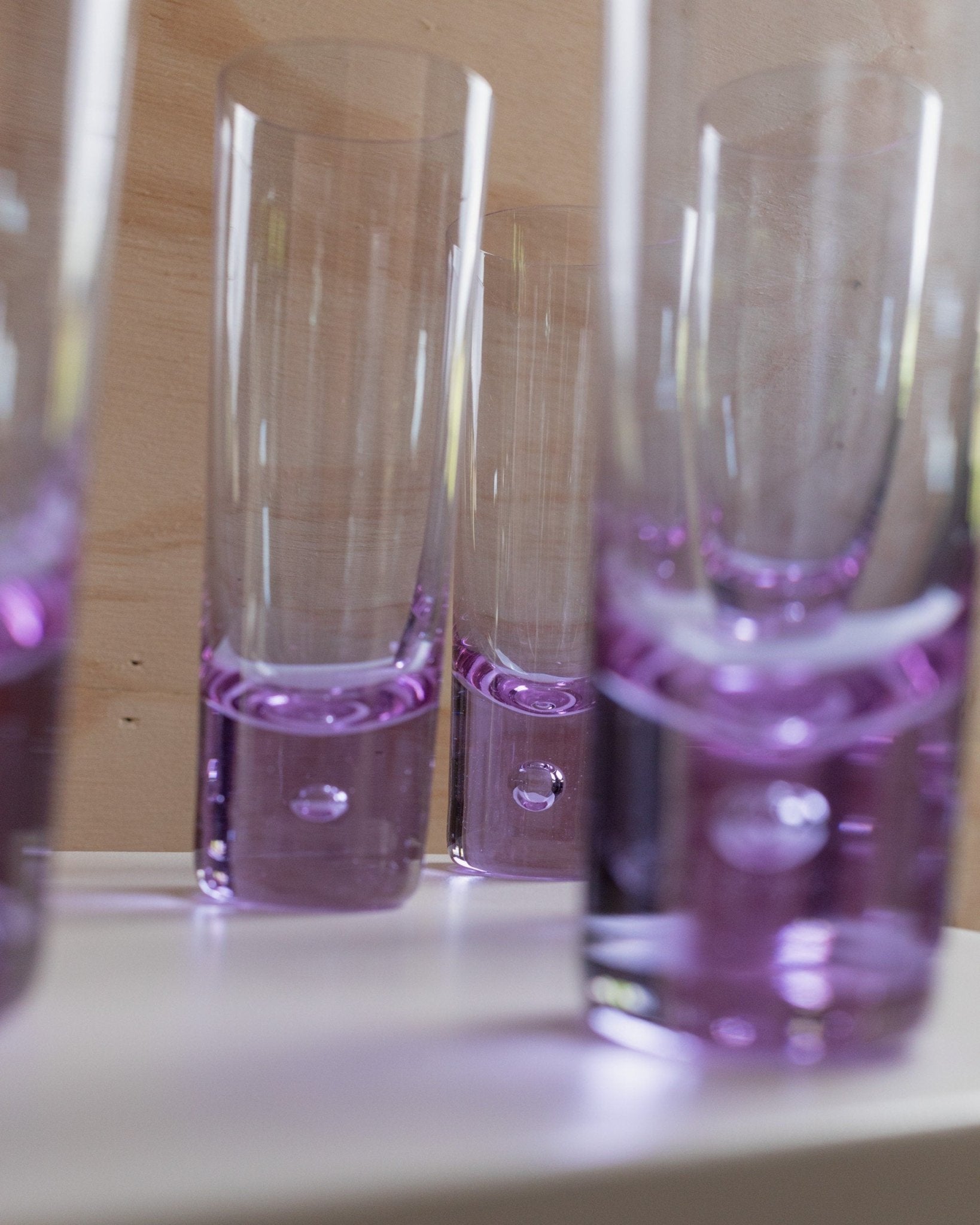 Vintage Trinkglas Alexandrite Set von 6 von Murano lila