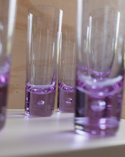 Vintage Trinkglas Alexandrite Set von 6 von Murano lila