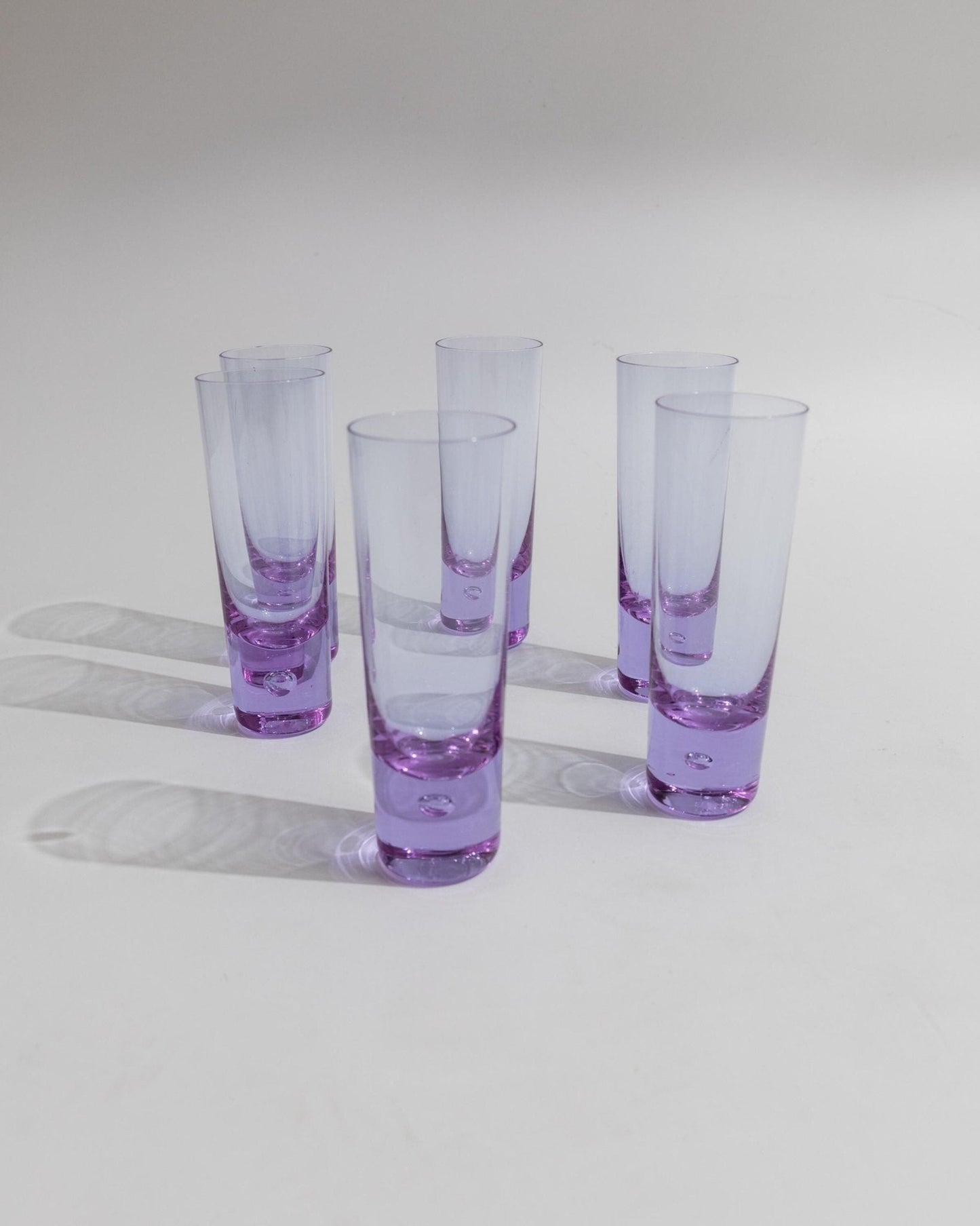 Vintage Trinkglas Alexandrite Set von 6 von Murano lila