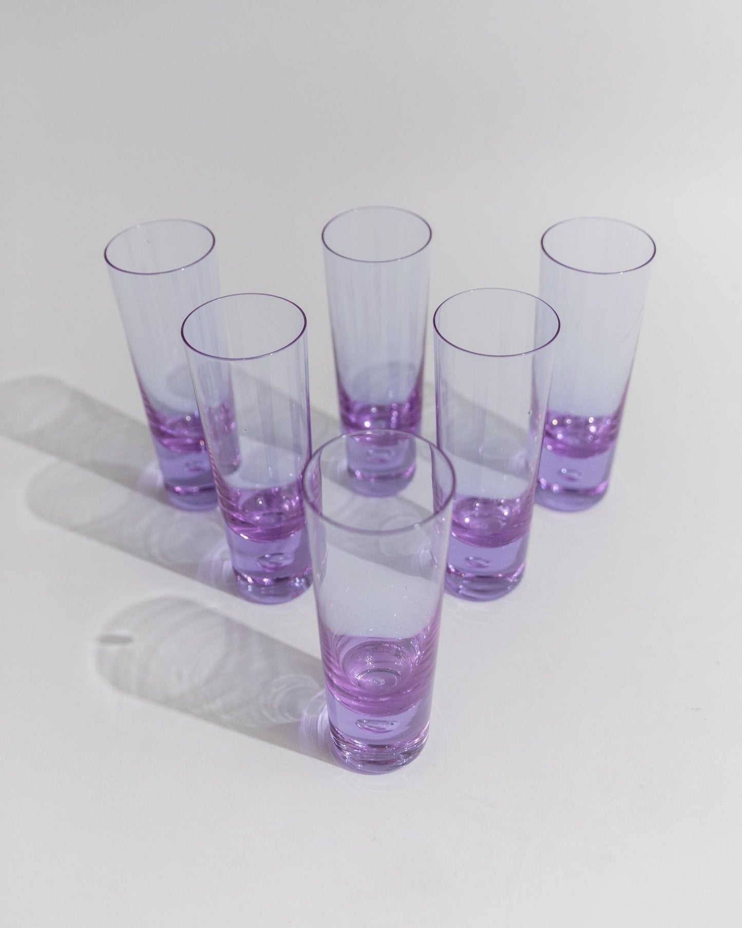 Vintage Trinkglas Alexandrite Set von 6 von Murano lila