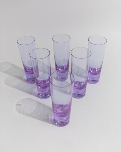 Vintage Trinkglas Alexandrite Set von 6 von Murano lila