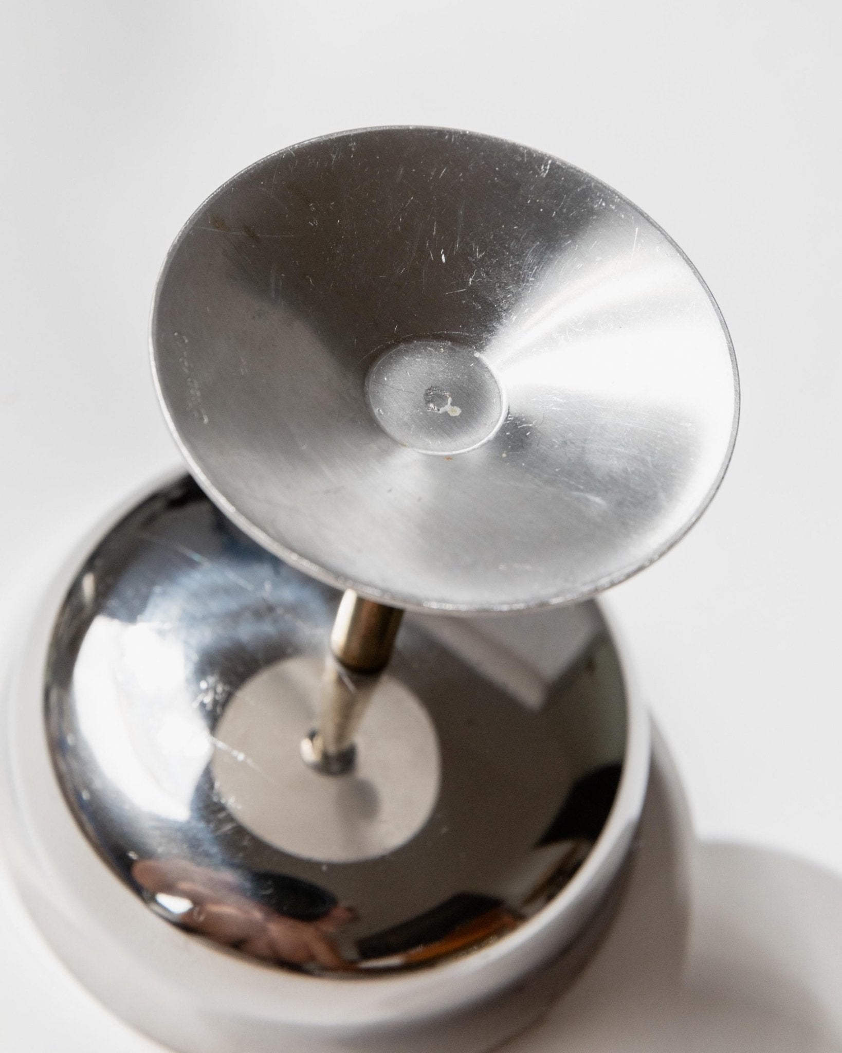 Vintage Champagnerschale Set von 6, Edelstahl mit goldenem Stiel, Italien, retro, Geschenkidee