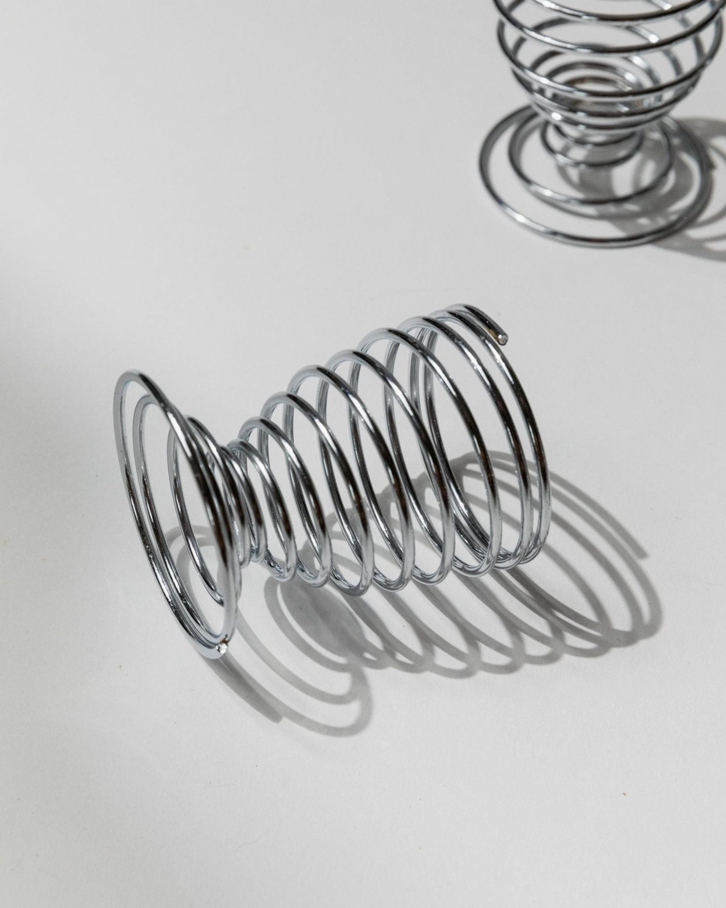 Vintage Eierbecher Set von 6 Spiral Chrom Space Age Tischdeko Retro