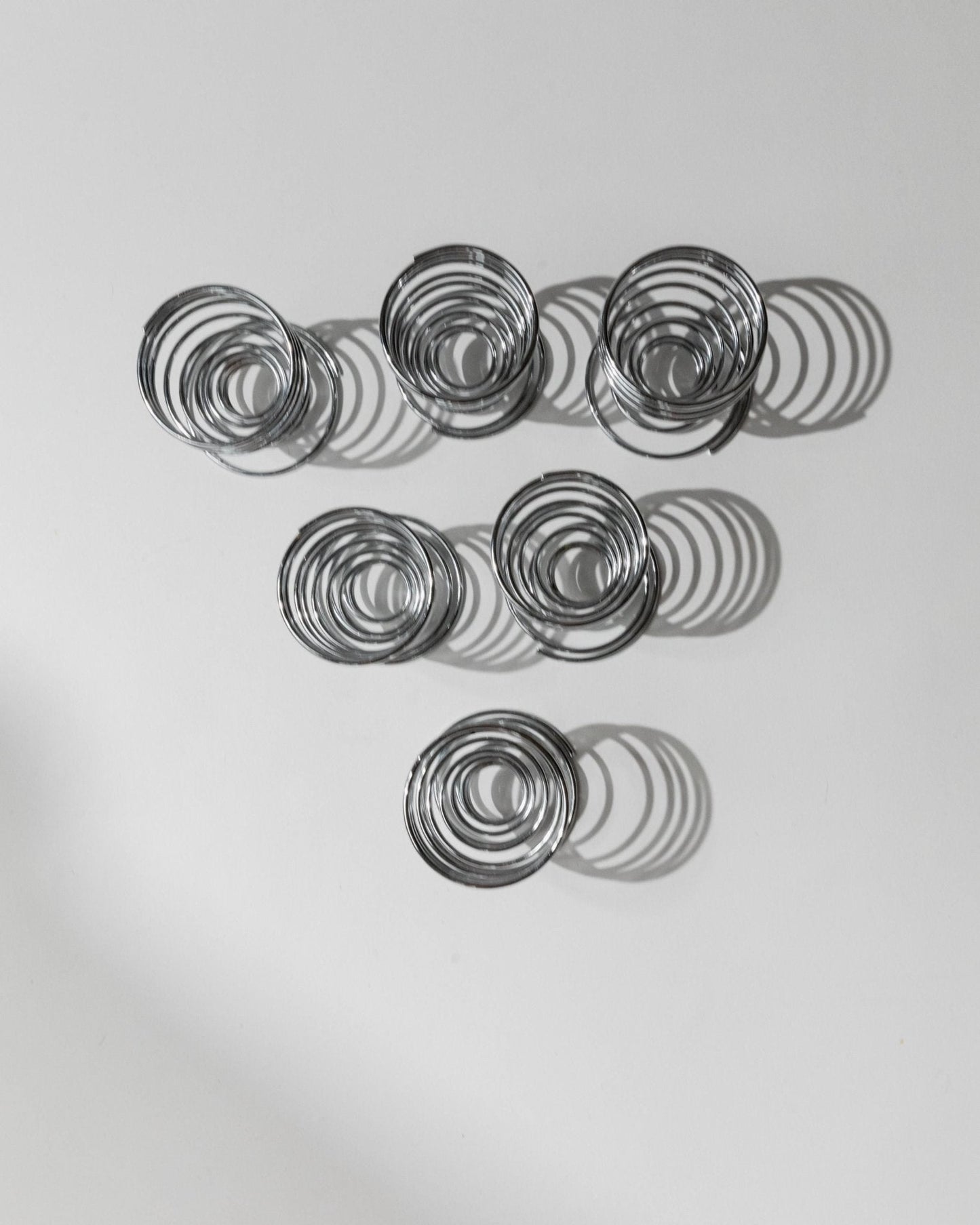 Vintage Eierbecher Set von 6 Spiral Chrom Space Age Tischdeko Retro