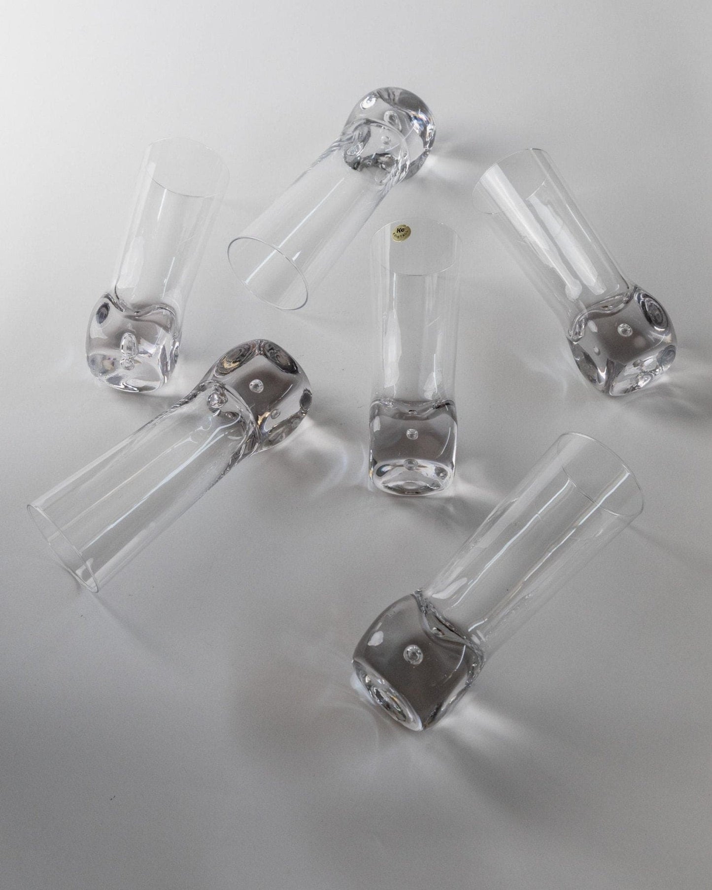 Vintage Murano Glass Drinking Glass Design Italy 70s Set of 6