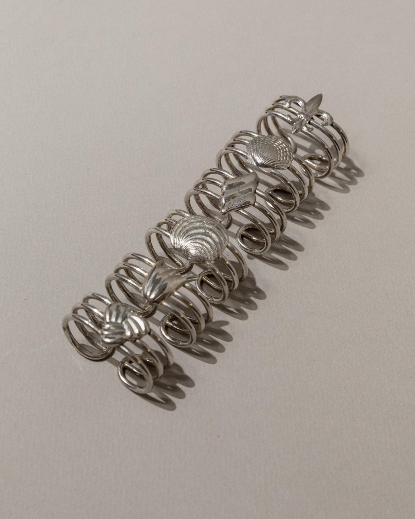 Set von 6 Vintage Serviettenringe versilbert von Buzzi Gang, Italien