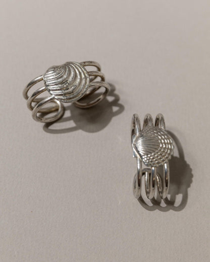 Vintage Serviettenring versilbert Nautikdetails Italien 1960er Set von 6