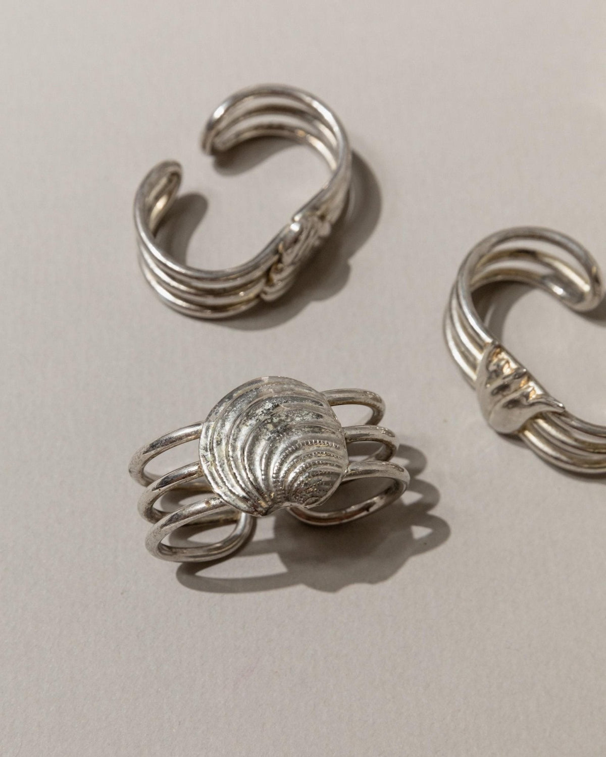 Set von 6 Vintage Serviettenringe versilbert von Buzzi Gang, Italien