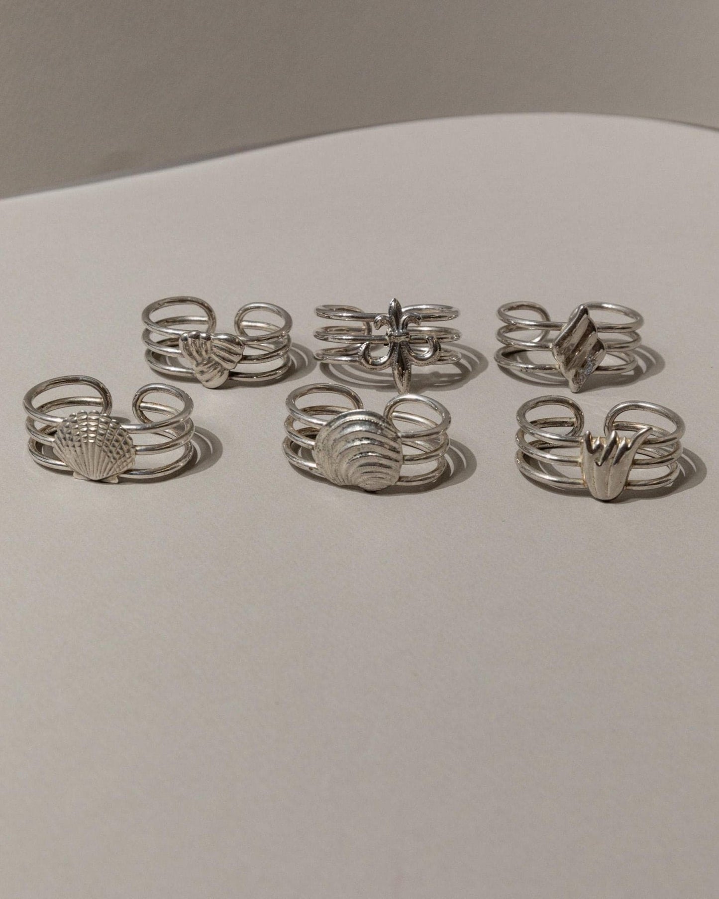 Vintage Serviettenring versilbert Nautikdetails Italien 1960er Set von 6