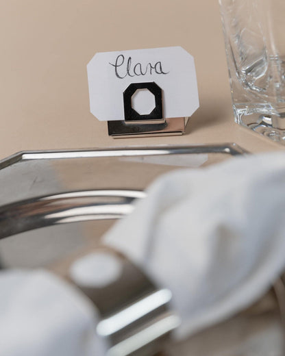 Vintage Platzkartenhalter versilbert Italien 1980er Set von 6