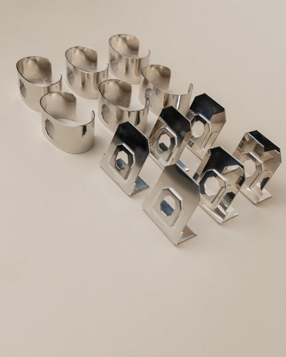 Vintage Platzkartenhalter versilbert Italien 1980er Set von 6