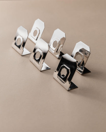 Vintage Platzkartenhalter versilbert Italien 1980er Set von 6