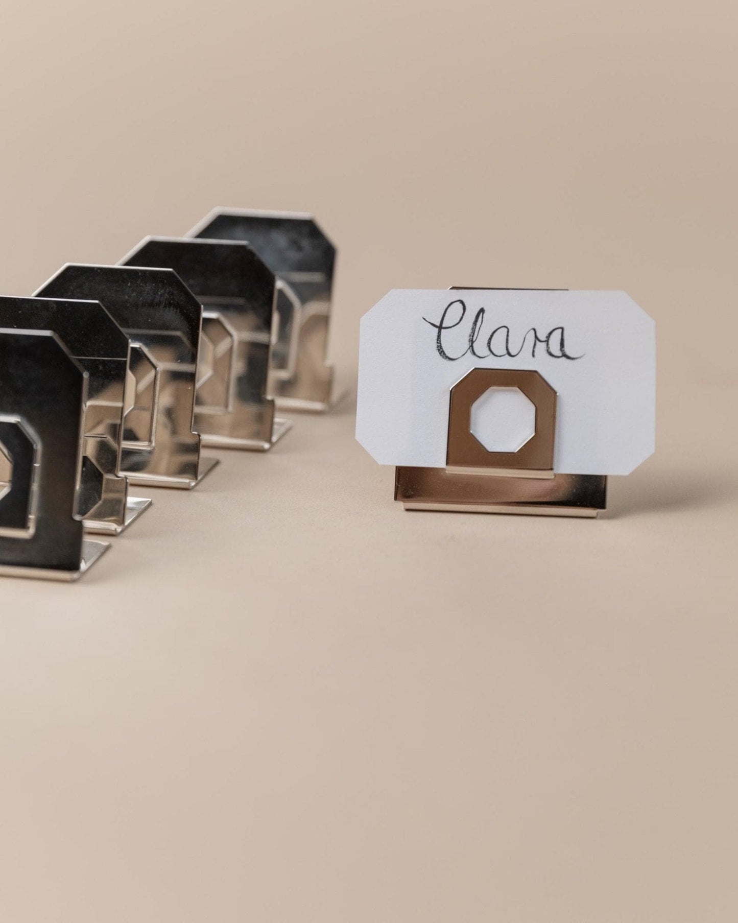 Vintage Platzkartenhalter versilbert Italien 1980er Set von 6