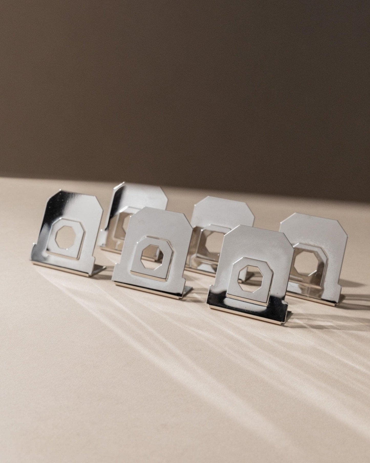 Vintage Platzkartenhalter versilbert Italien 1980er Set von 6