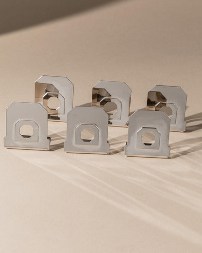 Vintage Platzkartenhalter versilbert Italien 1980er Set von 6