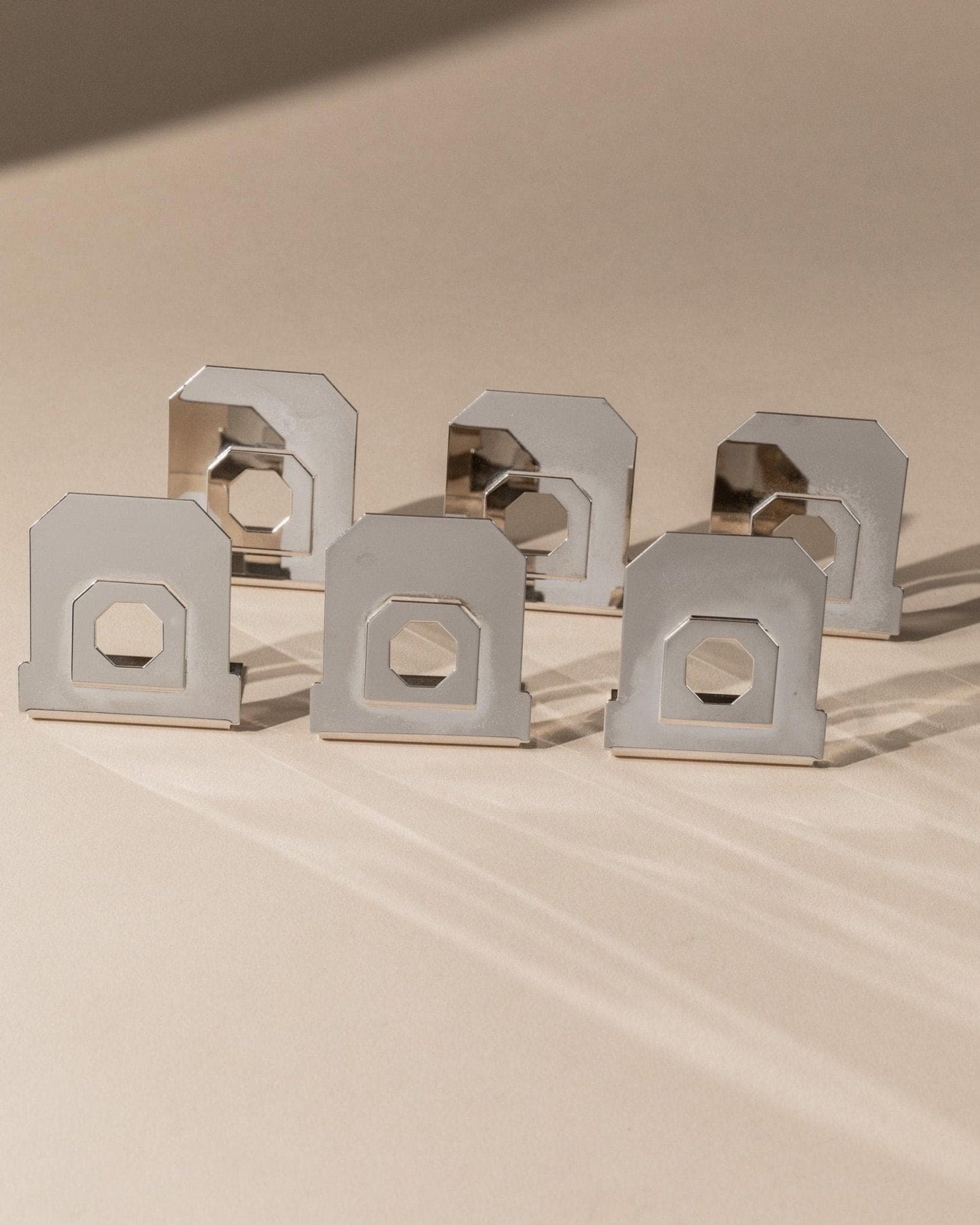 Vintage Platzkartenhalter versilbert Italien 1980er Set von 6