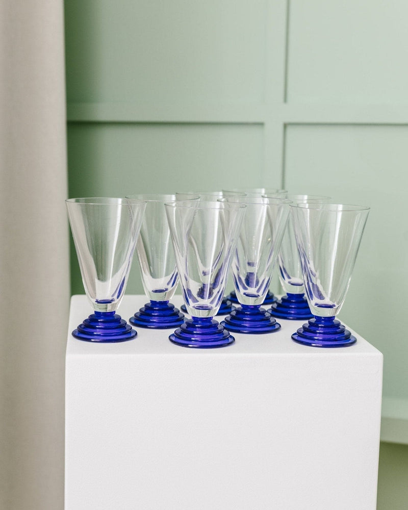 Vintage Memphis Style Glass Set of 8