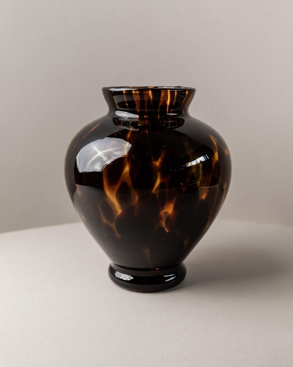 Vintage Murano Glasvase und Schale Schildpatt Optik Italien 1980er