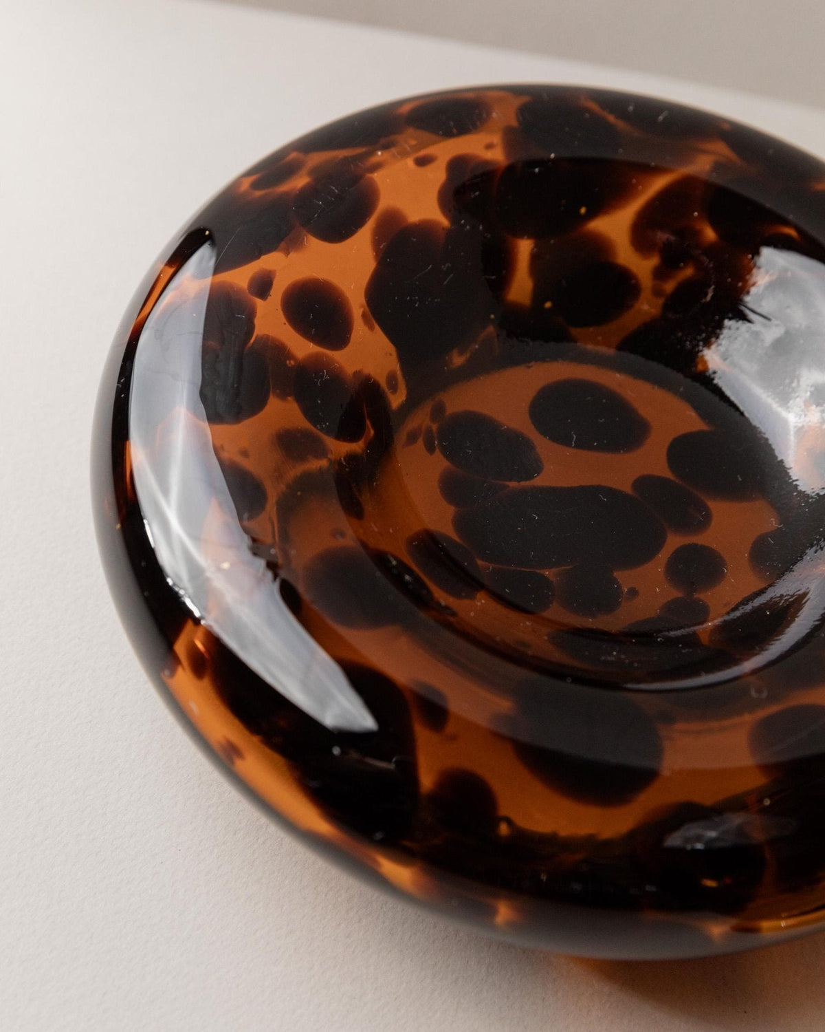Vintage Murano Glasvase und Schale Schildpatt Optik Italien 1980er