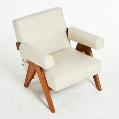 Vintage Sessel Capitol Complex von Pierre Jeanneret für Cassina, Leder beige und braun