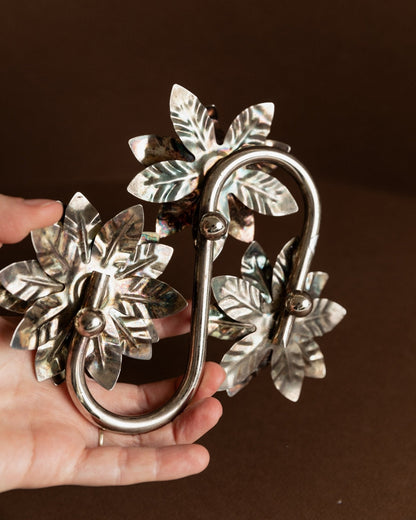 Vintage Kerzenhalter 3 Flowers versilbert