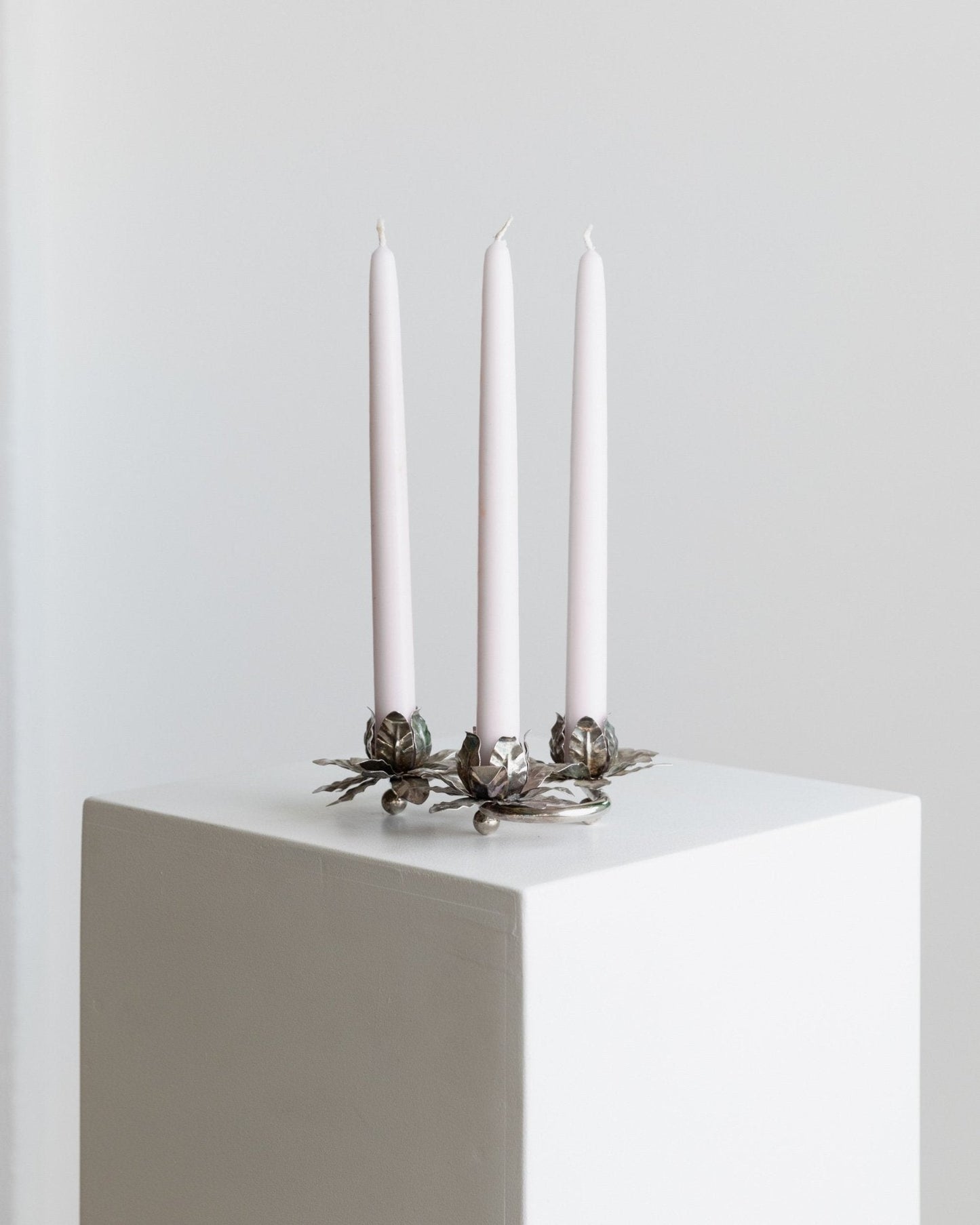 Vintage Kerzenhalter 3 Flowers versilbert