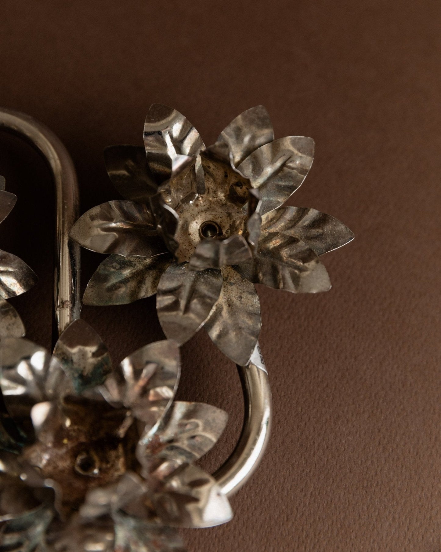 Vintage Kerzenhalter 3 Flowers versilbert